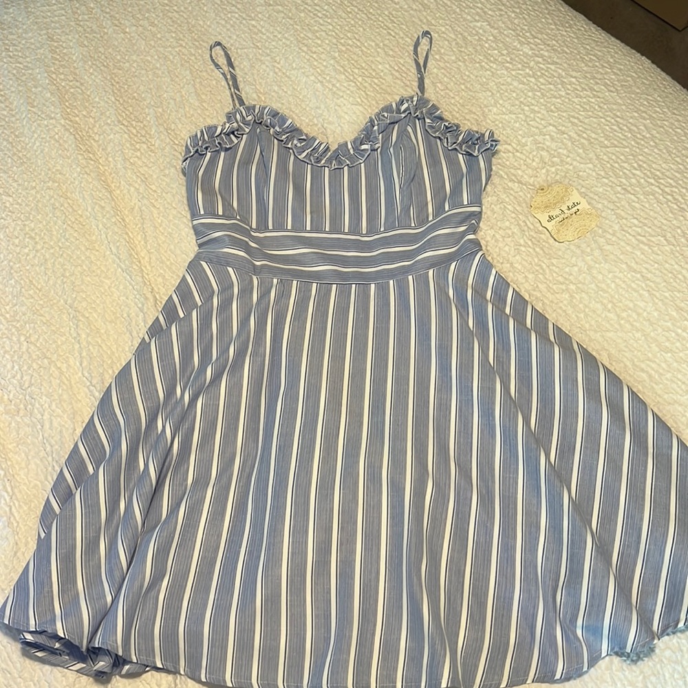 NEVER WORN Altar’d State striped dress! Fit and flare style, size medium.